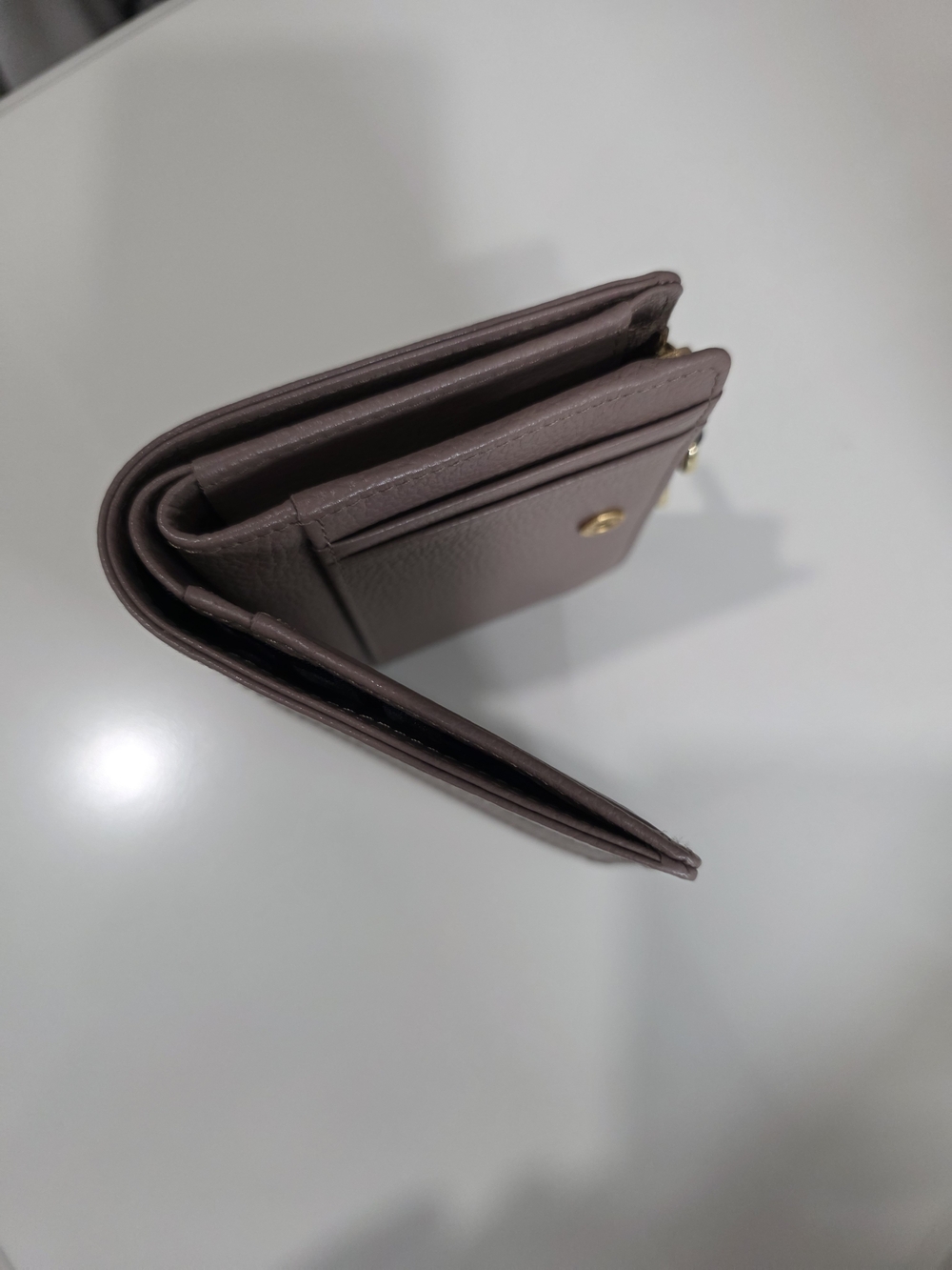 Le Tanneur Small Juliette Grained Leather Wallet - Pharma Gray - Picture 6 of 12